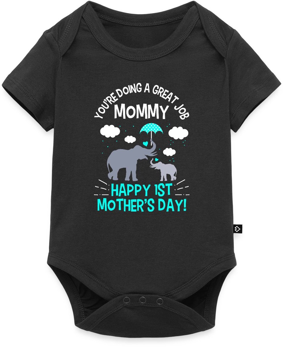 Eerste Moederdag | Jij Doet Het Geweldig Mama | Happy 1st Mothers Day Baby Rompertje Met Korte Mouwen