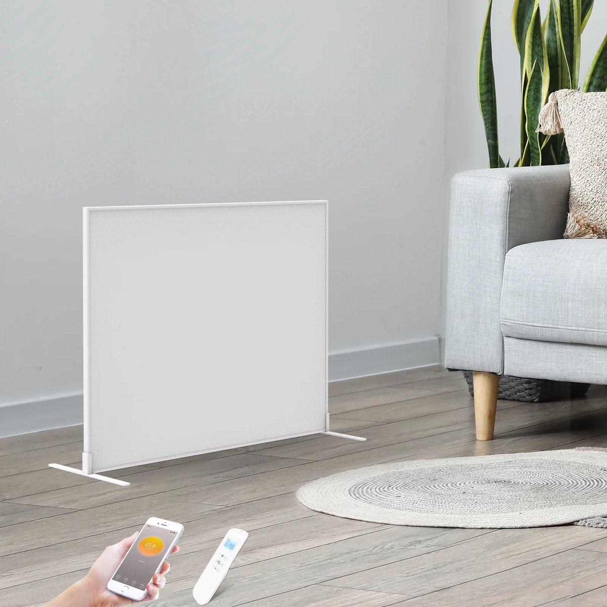 Quality Heating Infrarood paneel QH-SP - 60 x 50 cm - 350W - Geïntegreerde thermostaat - Smart Home Wifi - Inclusief voetjes - Verplaatsbaar - Lichtgewicht – foto 3