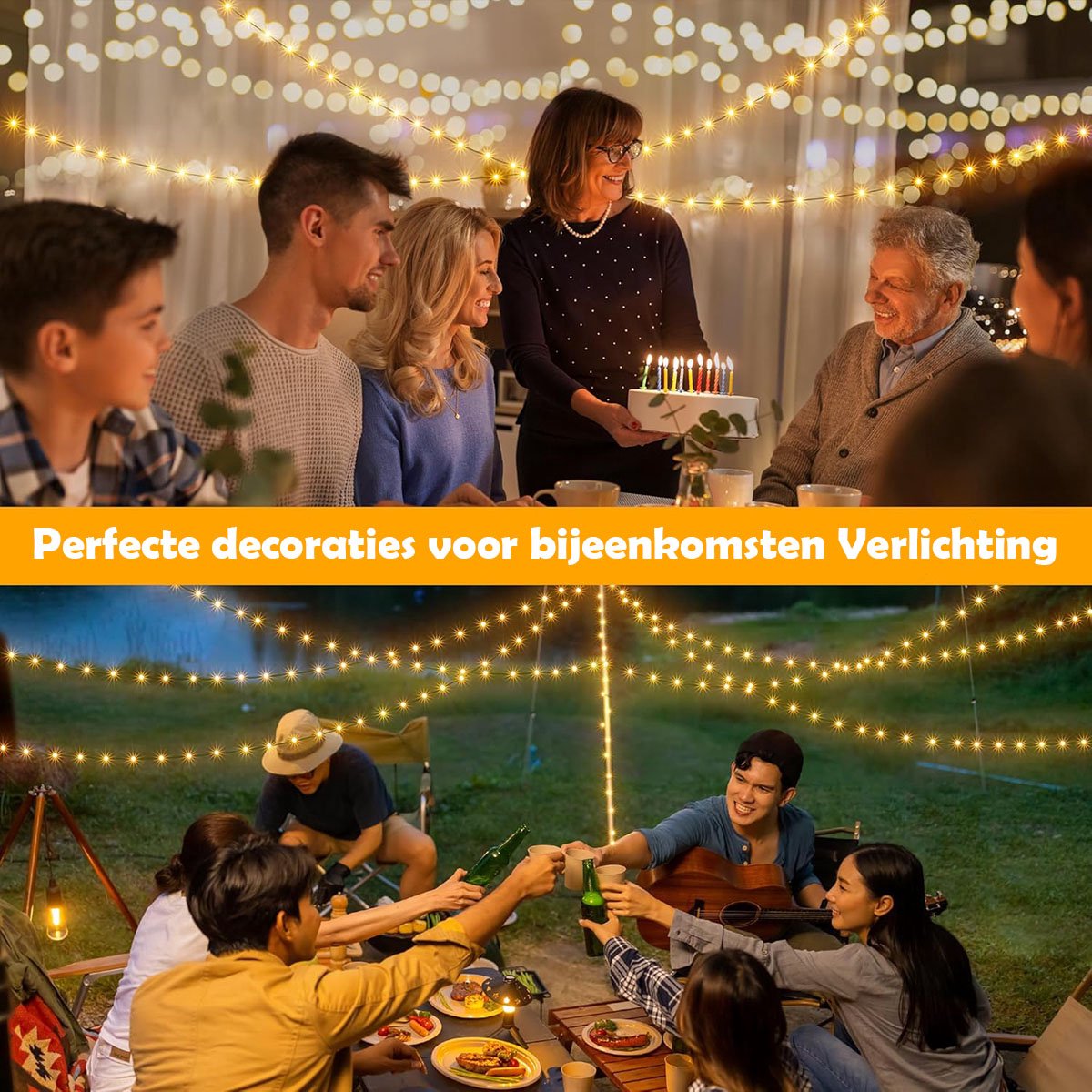 ANMI® LED Lichtslang 50 m – 500 LED Warm Wit – Kerstverlichting voor Kerstboom & Buiten – Waterdicht IP65 – 8 Lichtfuncties met Afstandsbediening - Decoratiesnoer voor Kerstmis Tuin Feest en Bruiloft – foto 5