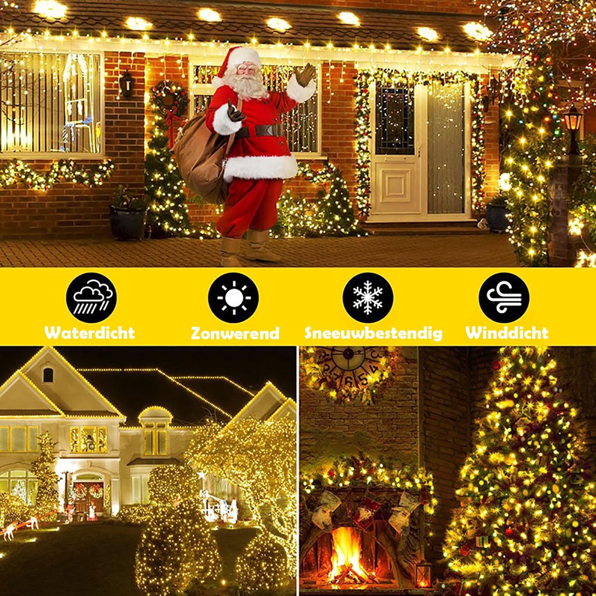ANMI® LED Lichtslang 50 m – 500 LED Warm Wit – Kerstverlichting voor Kerstboom & Buiten – Waterdicht IP65 – 8 Lichtfuncties met Afstandsbediening - Decoratiesnoer voor Kerstmis Tuin Feest en Bruiloft – foto 8
