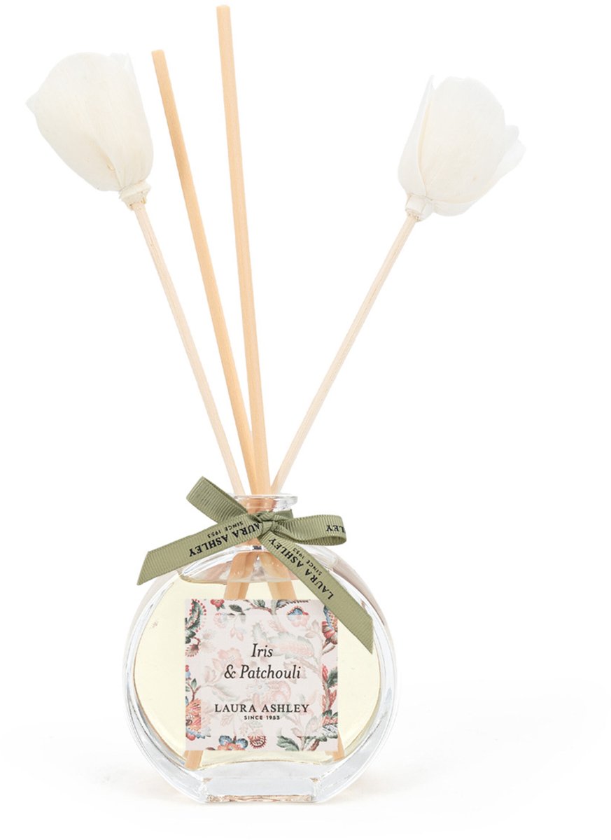 Laura Ashley Geurstokjes - bloemig - iris en patchouli - met rietstokjes