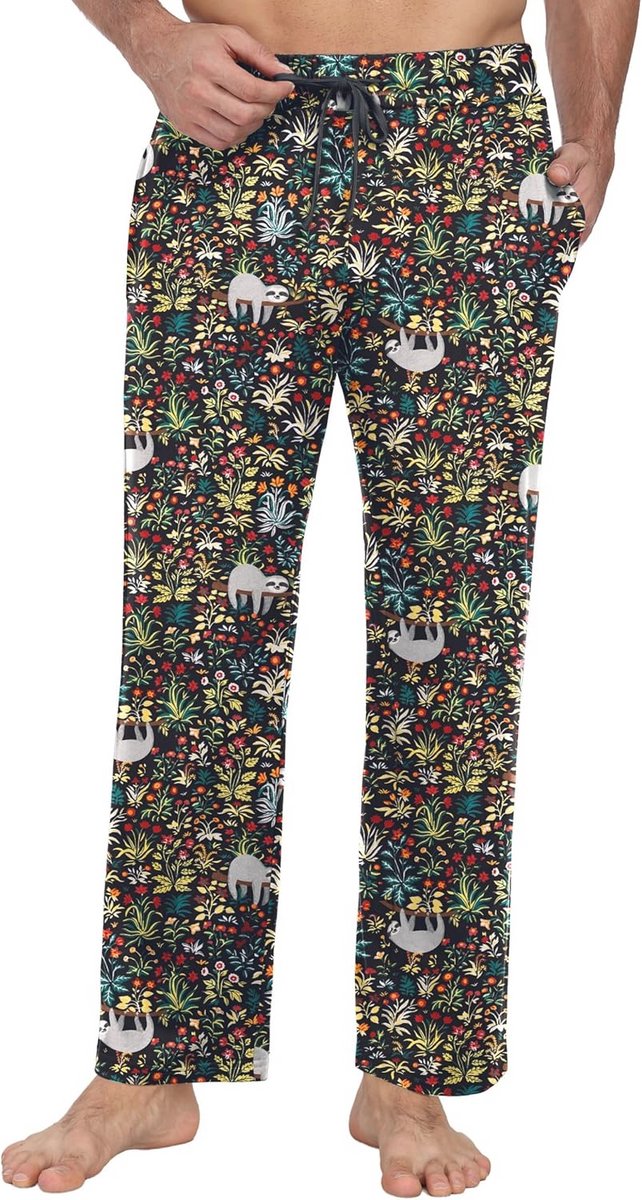 Heren Pyjama Bottoms Loungewear Met Zakken en Elastische Tailleband