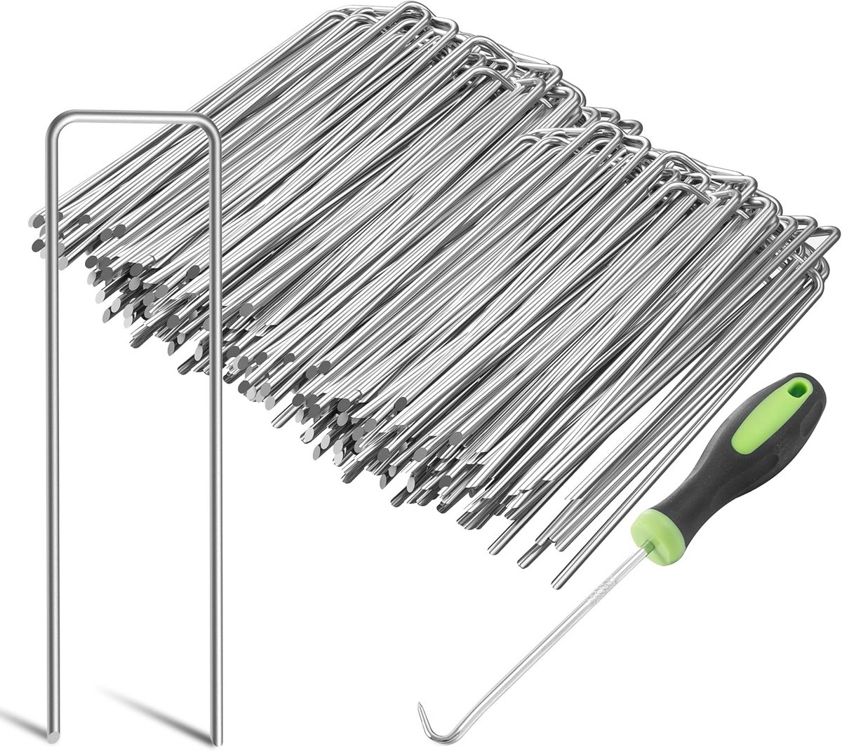Zware Tuinnagels Ø 3 mm - Verzinkte Stalen Klemmen voor Onkruidvlies, Netten en Buizen (15 cm, 400 Stuks)