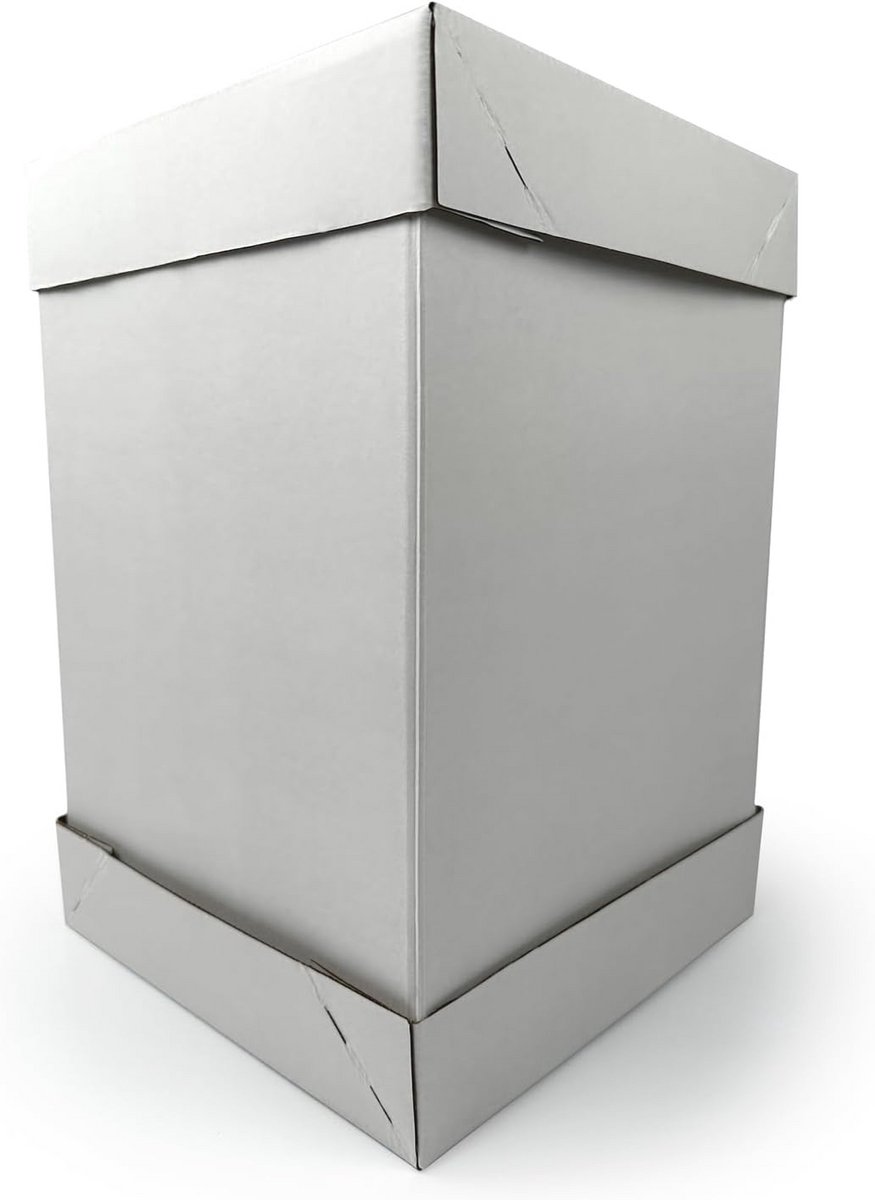 Grote Taartdoos - 37x37x45 cm - witte verpakking voor meerlagige taarten - stevige en stabiele doos voor veilig transport
