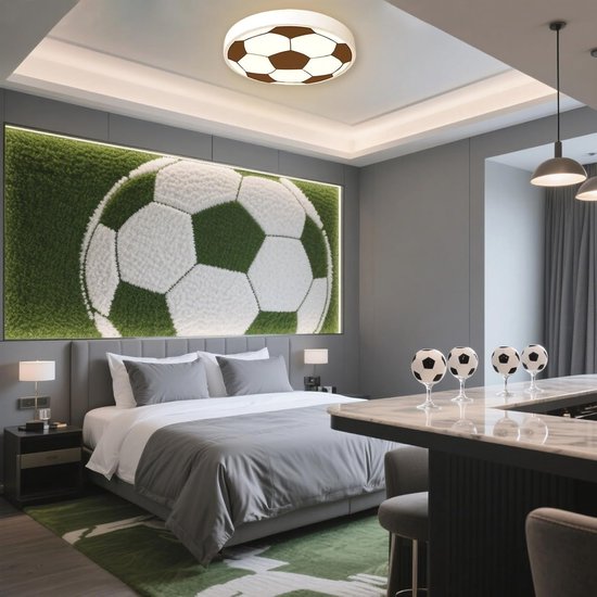 Dimbare Voetbal Plafondlamp voor Kinderen - 48W LED Verlichting met Afstandsbediening, Ø40 cm — afbeelding 2