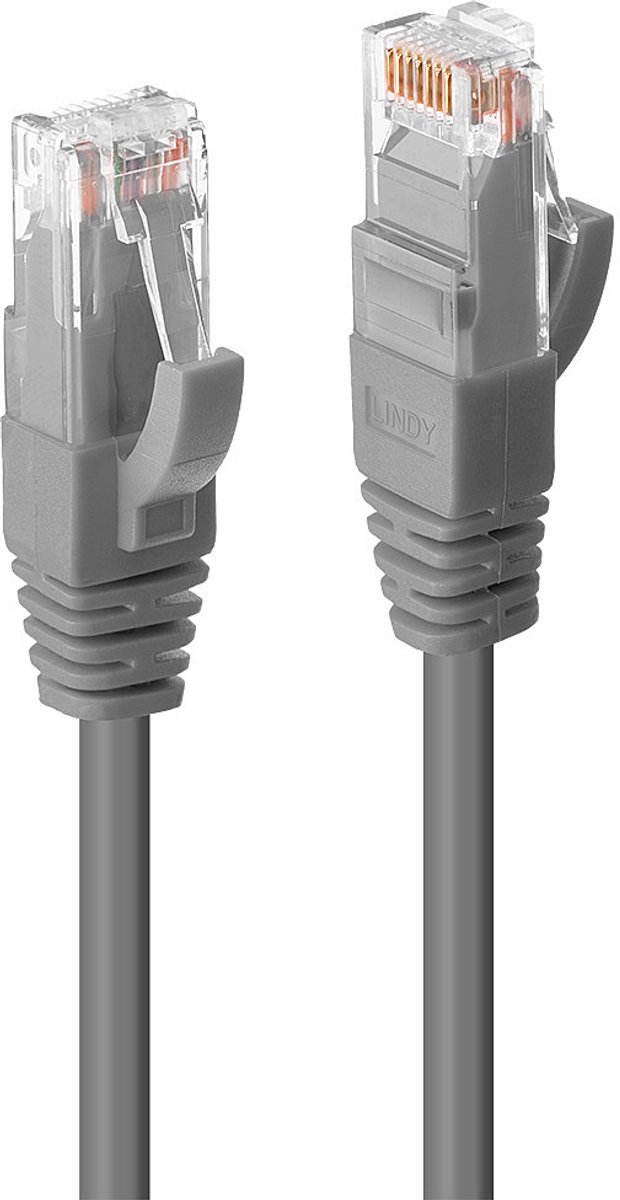 LINDY 45405 RJ45 Netwerkkabel, patchkabel CAT 6 U/UTP 5.00 m Grijs Snagless 1 stuk(s)