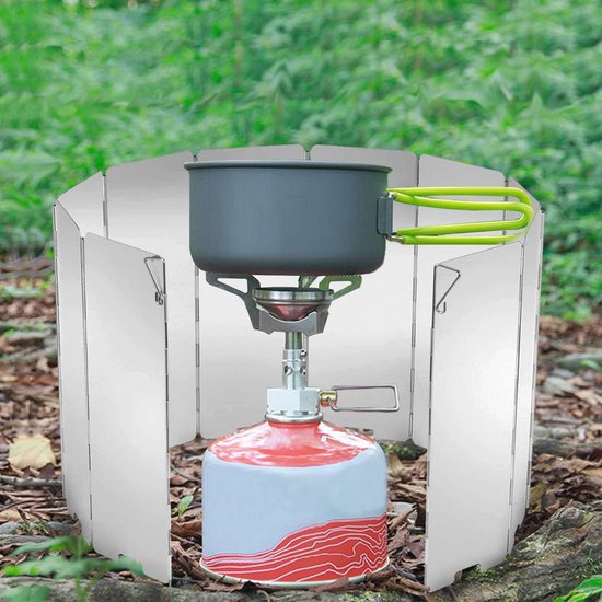 Opvouwbaar Camping Gasfornuis Windscherm van Aluminium - Ideaal voor Barbecue en Koken — afbeelding 2