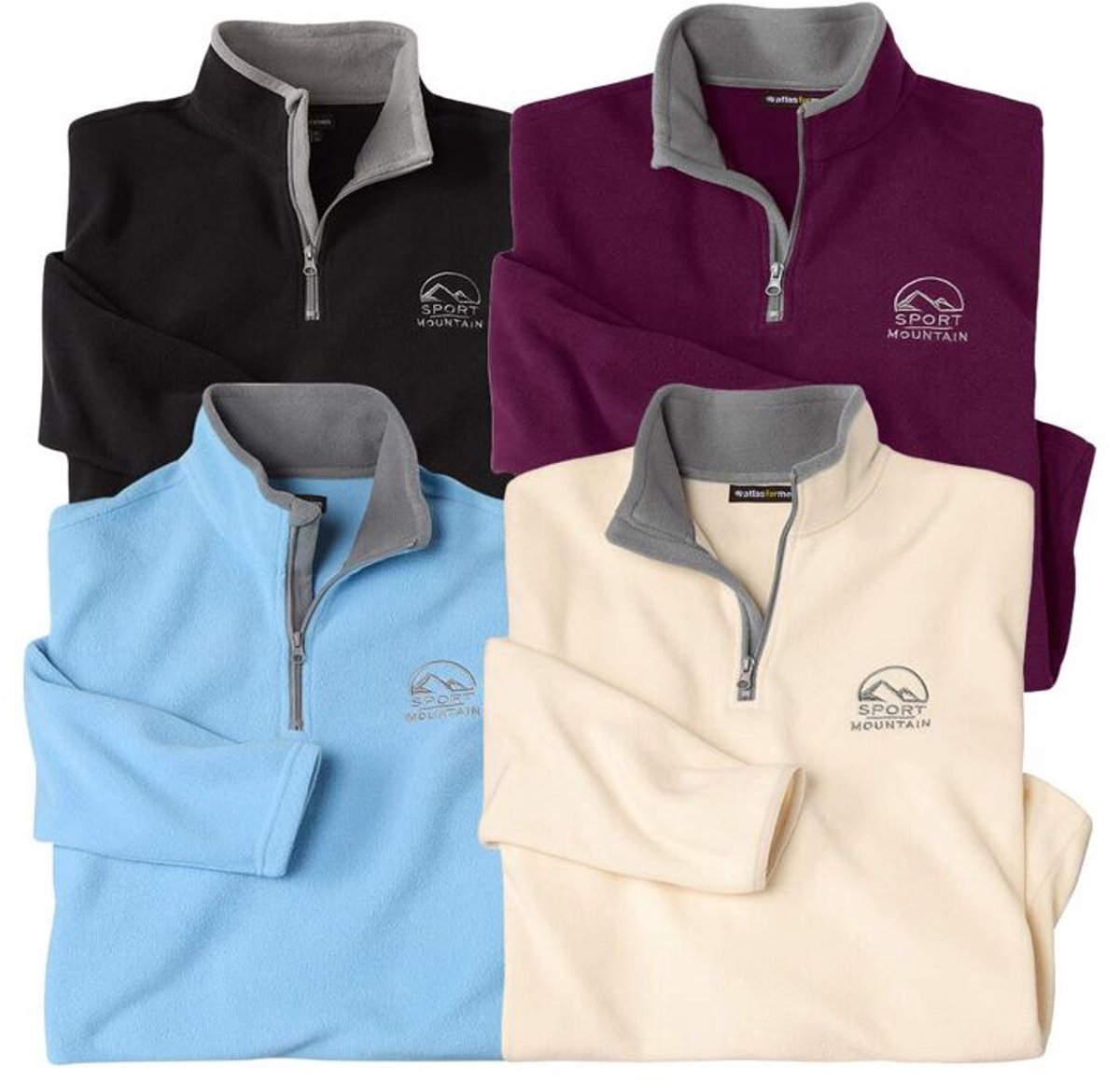 ATLAS FOR MEN - 4-pack microfleece sweaters Sport Mountain - Heren - Verkrijgbaar in grote maten - M