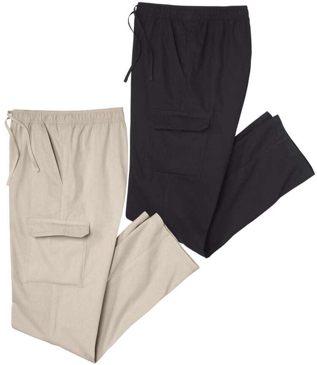 ATLAS FOR MEN - Set van 2 cargobroeken - Heren - Verkrijgbaar in grote maten - 3XL