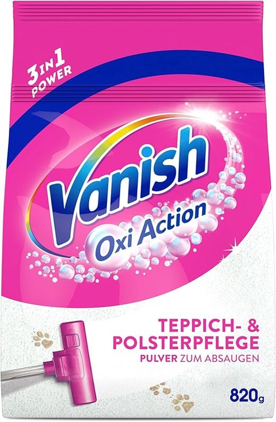 Vanish Oxi Action - Tapijtreiniger - Poeder - 1 x 820g - Vlekkenreiniger + Microvezeldoek