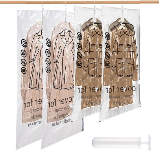 5 stuks vacuümzakken om op te hangen voor kleding, 110 x