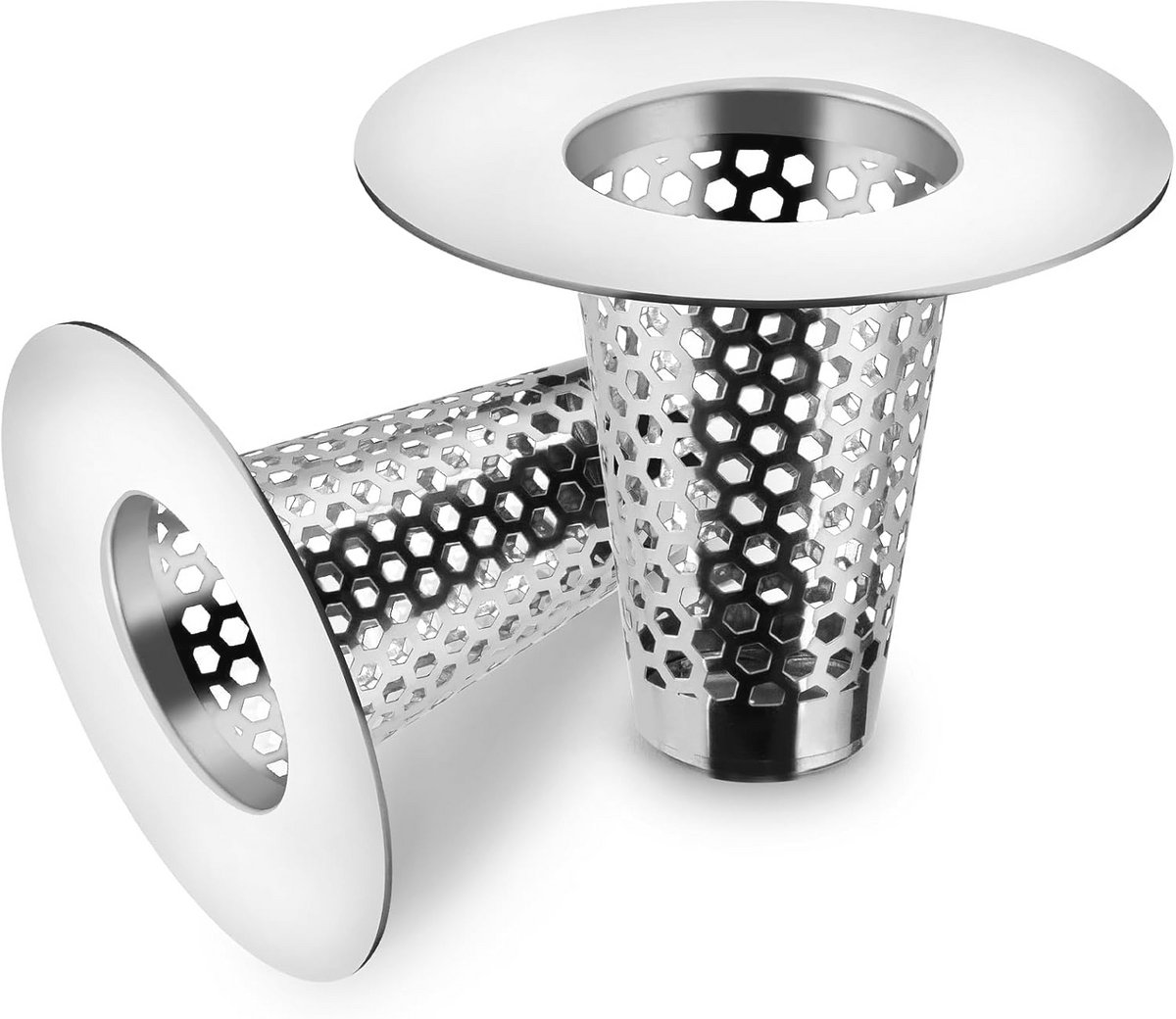 Conische Afvoerzeef voor Wastafel en Douche - Set van 2, Geschikt voor 30-40 mm Afvoeren, RVS 304