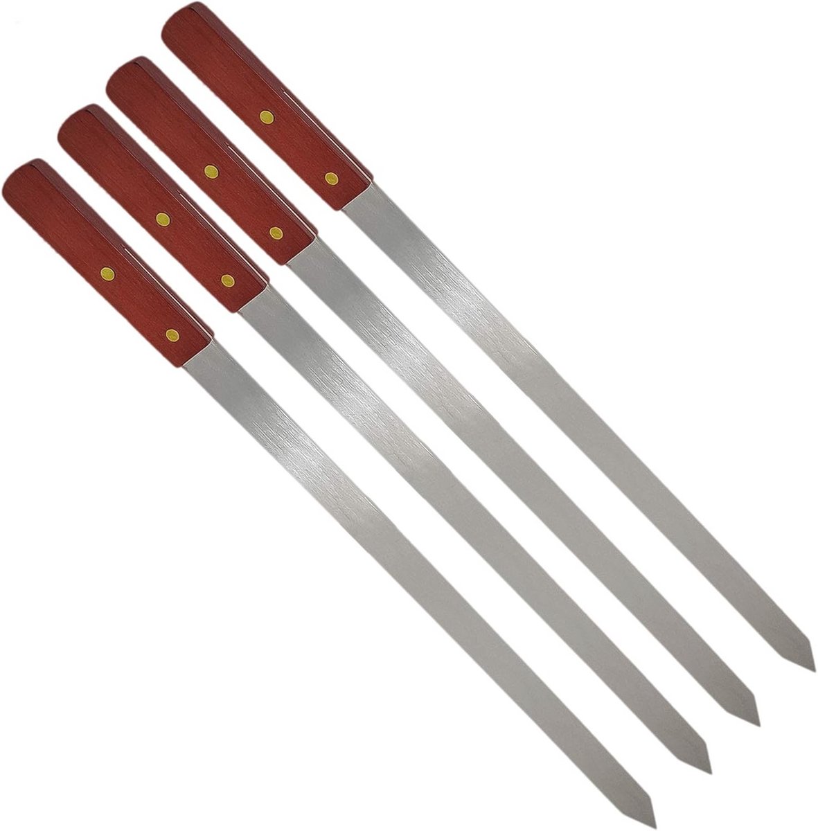 Stainless Steel Flat Skewers 24" for Koobideh Kebab - 4 Pieces