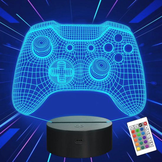 Spel 3D Illusie Lamp, Attivolife Spel Is Over Nachtlichtje Met Afstandsbediening Timer 16 Kleur Veranderende Kinderen Gamer Kamer Decor Inpluggen Koel Verjaardag Geschenken Voor Jongens Mannen Kind