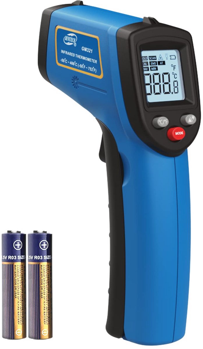 Digitale infrarood thermometer voor koken - Temperatuurpistool tot 400°C