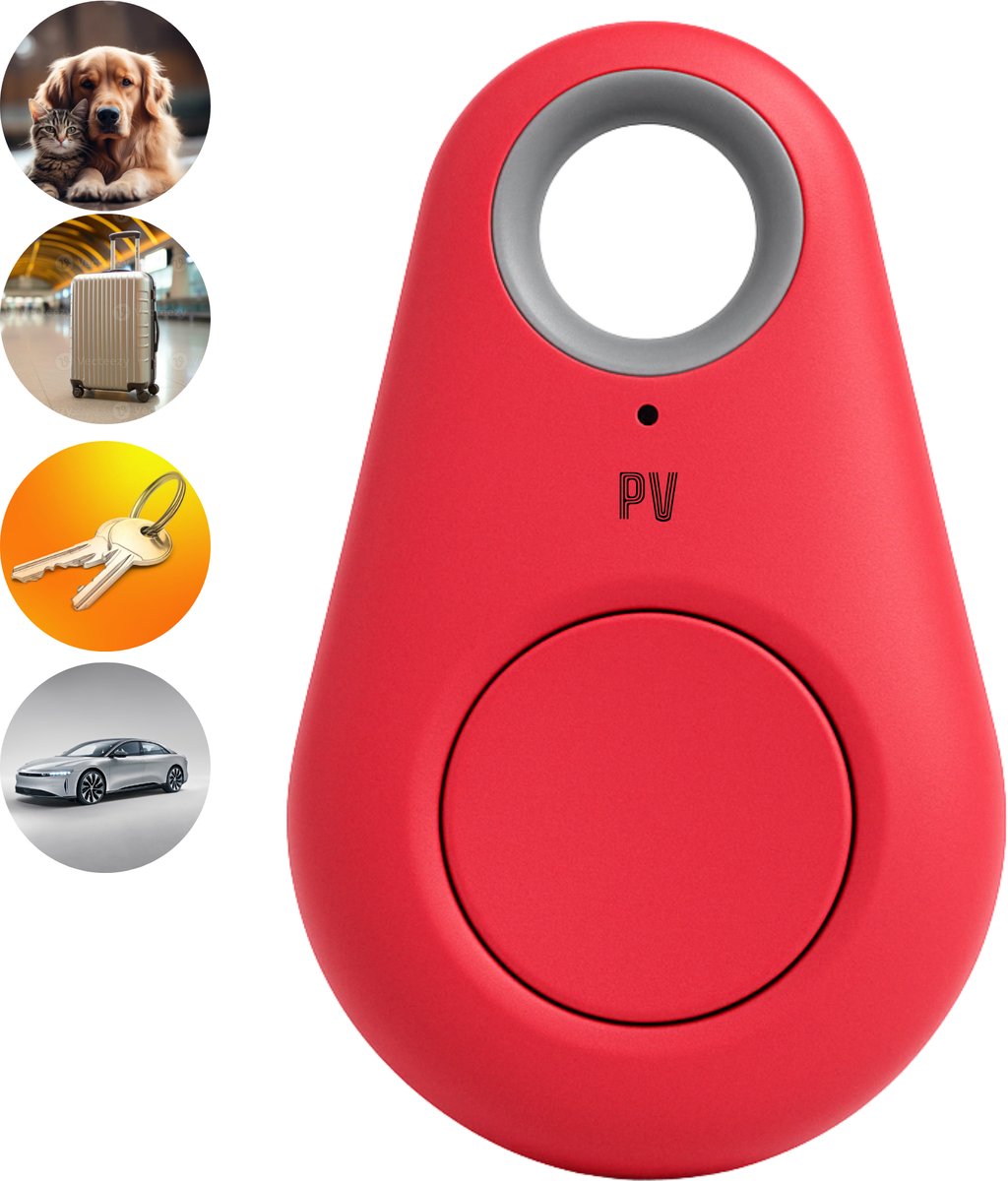 PureVolt Mini GPS Tracker - Draagbare Bluetooth Tracker voor Huisdieren, Sleutels & Bagage - Real-Time Locatiebepaling - Waterdicht & Compact - Geschikt voor iOS & Android - Roze