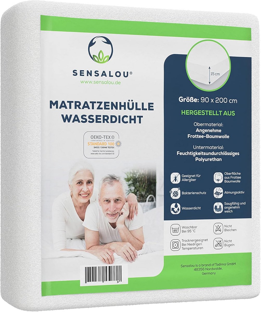 Matrashoes met Ritssluiting - Waterdicht en Allergieën Beschermend - 90 x 200 cm