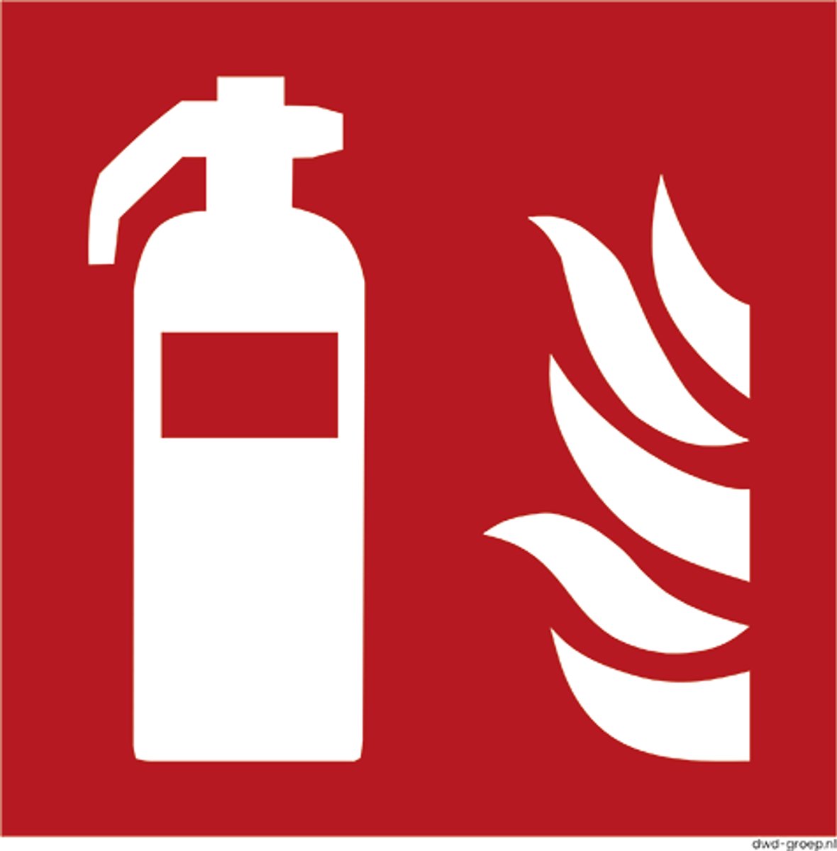 Pictogram Brandblusser Sticker – ISO 7010 F001 – 200x200 mm