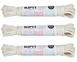 Kipit Waslijn - 3x - 10 meter - PVC - wit - drooglijn / waslijndraad