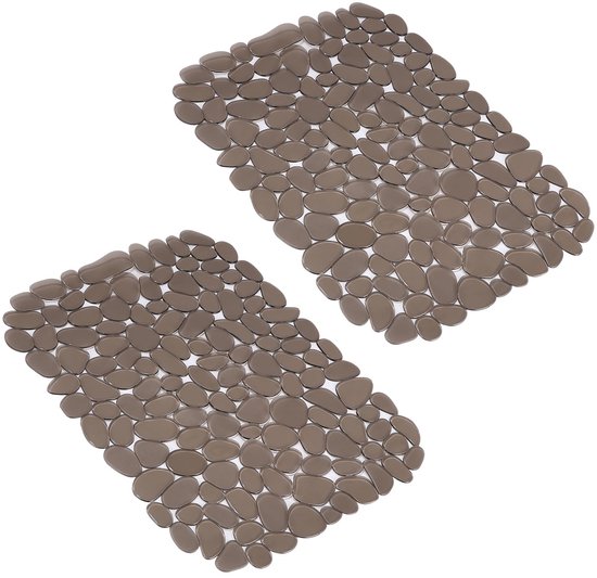 Tapis de comptoir Grijs ( lot de 2) - Protection d'évier en PVC 40 x 30 cm - Tapis antidérapant à picots pour Cuisine et salle de bain - Imperméable - Facile à nettoyer et à Montagnes