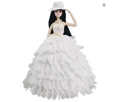 Dolldreams - Witte Bruidsjurk voor Barbiepop - Trouwjurk met Sluier