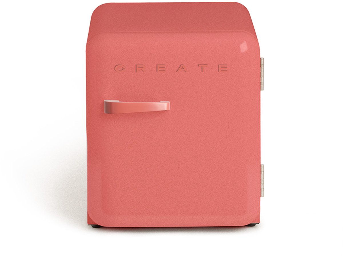 CREATE - Koelkast in retrostijl - Terracotta - Handvat Terracotta - FRIDGE RETRO 48L