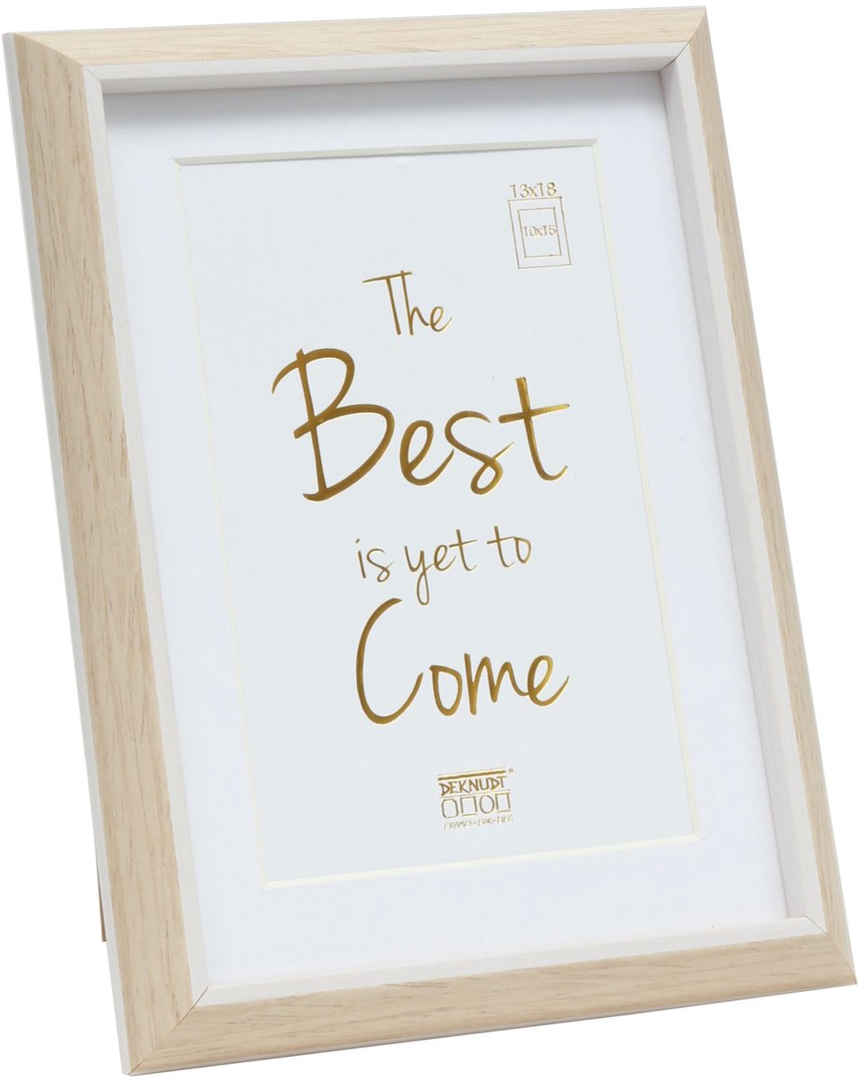Deknudt Frames fotolijst S46WG3 P1 - lichte houtkleur/wit - 10x15 / 13x18 cm naturel