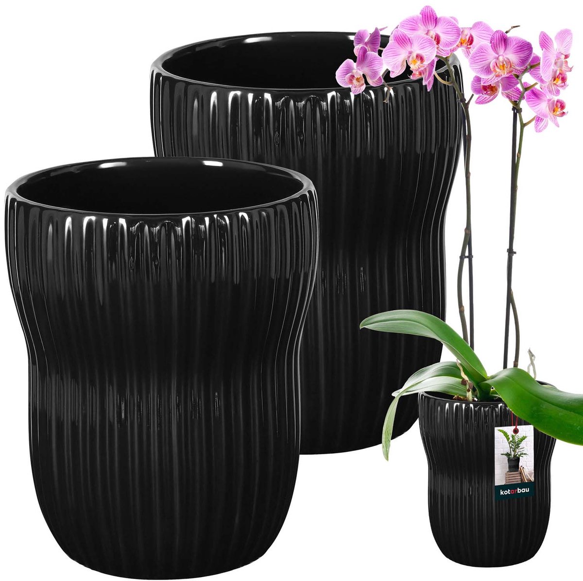 Kotarbau - Bloempot - 11,5cm - Keramiek - Zwart