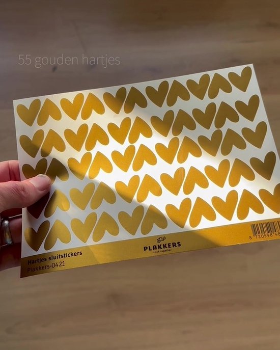 Hartvormige stickers - Decoratieve zegels - Goud en roségoud