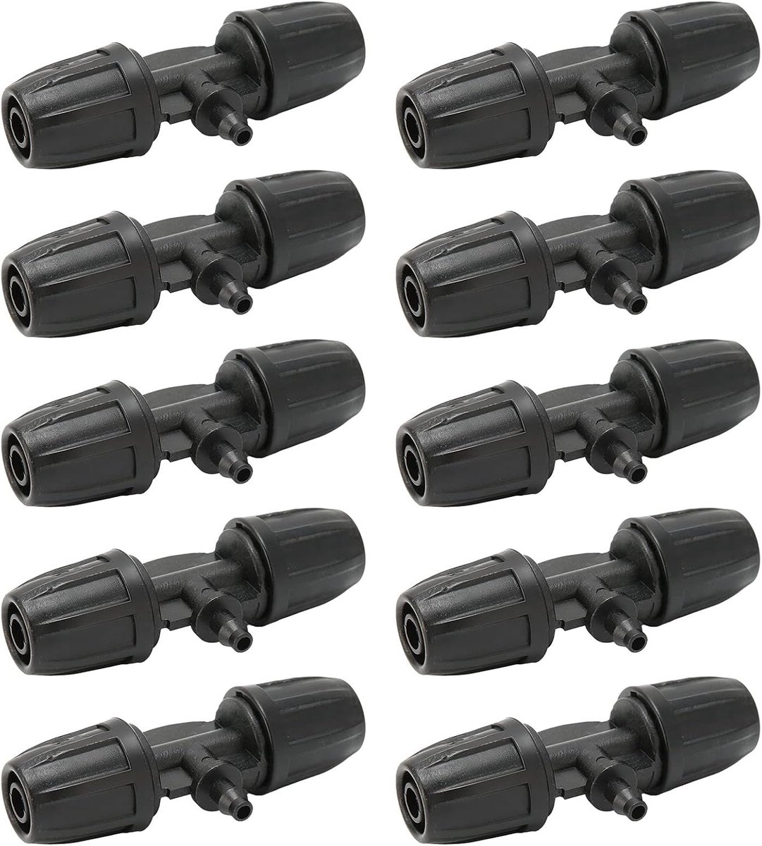 10Pcs Reduce Tee 8/11 To 4/7 - Buckle Garden Irrigation Misting Tubing - Barbed Wire Connector Pipe Fittings