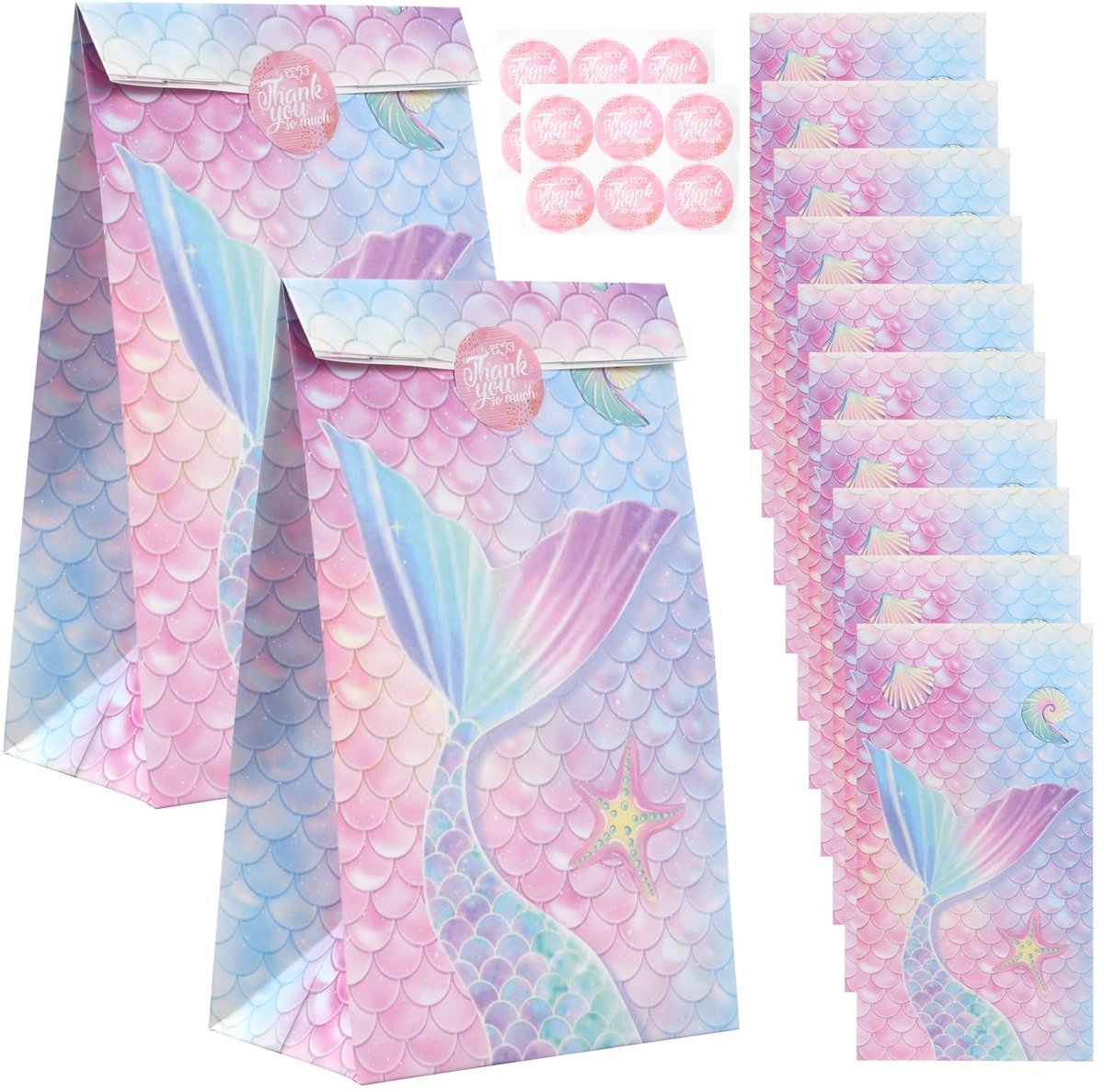 IMPERATORIS® Uitdeelzakjes met Strip/Stickers - Koekzakjes/Snoepzak/Geschenkzakjes - 12 stucks