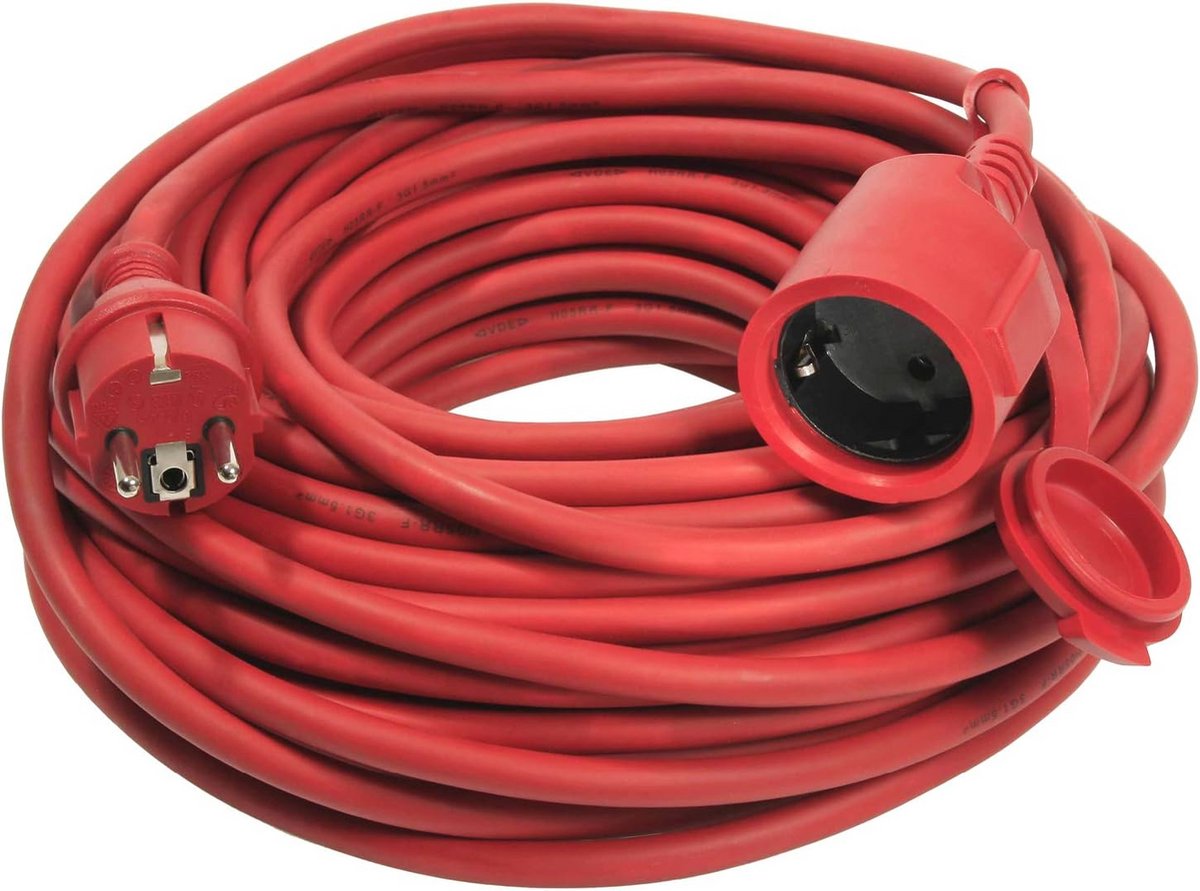 Rubberen Verlengkabel 10 meter met IP44 Bescherming en Contactspoel Plug – 230V/16A