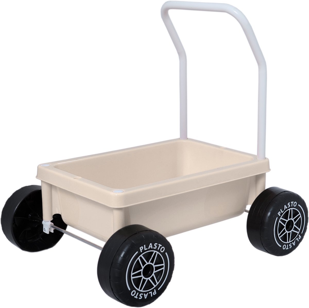 Plasto Baby Walker Zandkleur - Baby Walker - Stille Wielen - Eerste Stapjes - Special Edition Zachte Neutrale Kleuren - Gemaakt in Finland - Vanaf 10 Maanden