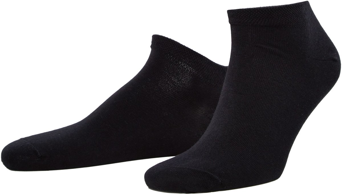 JP 1880 - Heren - sneakersokken set van 2 uni - Zwart - Maat 51+