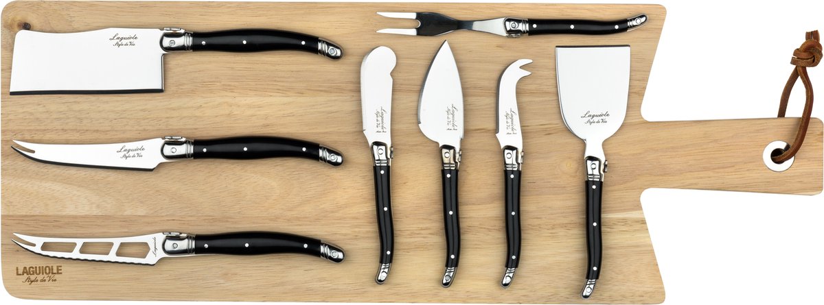 Laguiole Style de Vie Kaasmessenset Premium Line - 8-delig - met plank