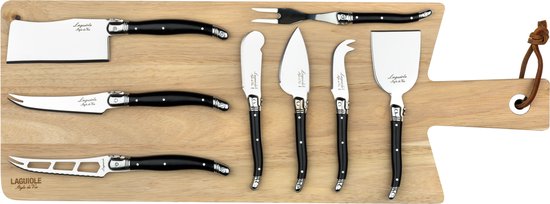 Ensemble de couteaux à fromage Laguiole Style de Vie Premium Line - 8 pièces - avec étagère