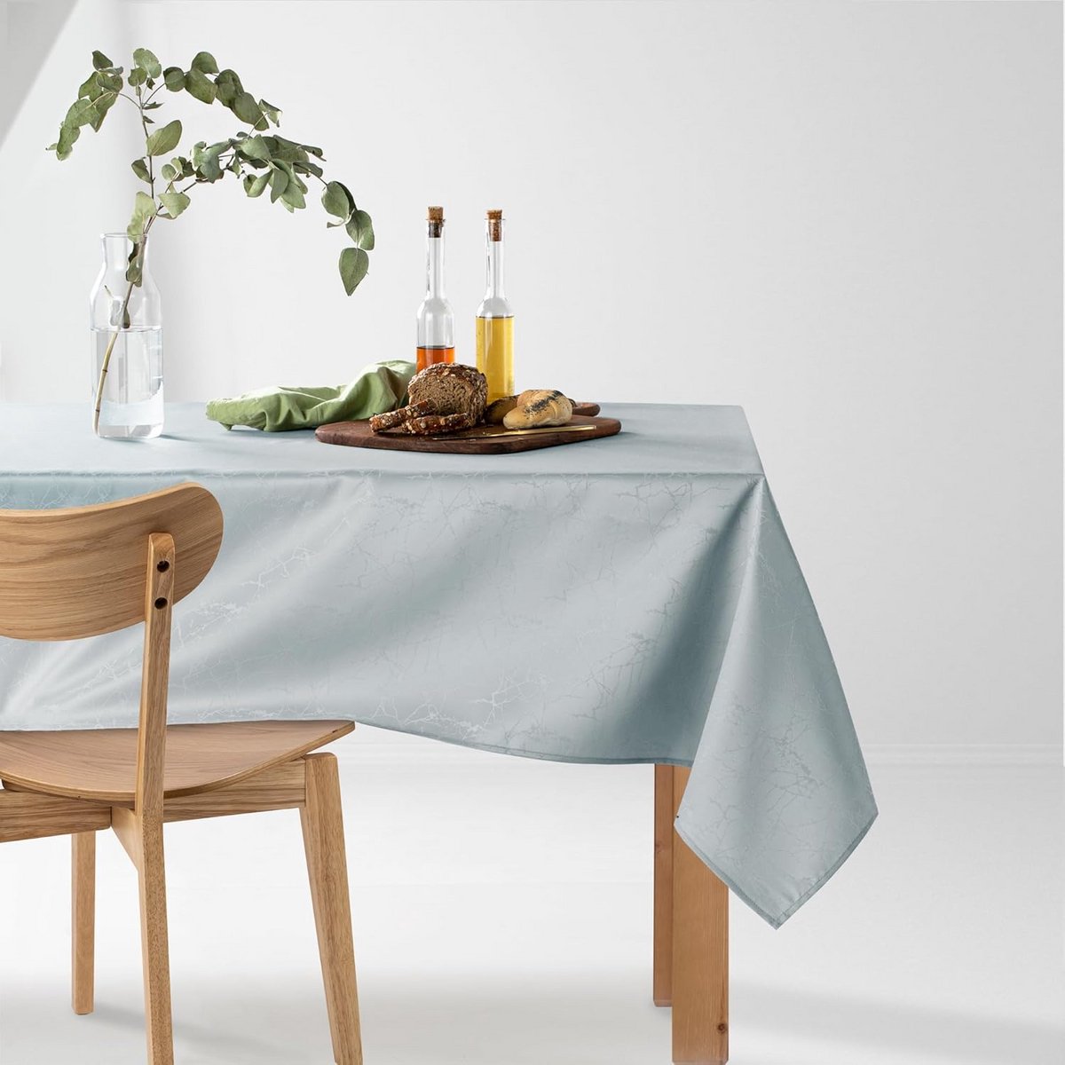 Rond Tafelkleed 150x150 cm Zilver Marmerpatroon Afwasbaar Binnen en Buiten
