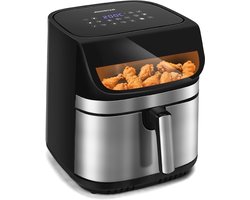 Aigostar OmniCook - Airfryer XXL - 8,8L - Dubbele verwarmingselementen - 2200W - Heteluchtfriteuse met kijkvenster - 13 Programma's