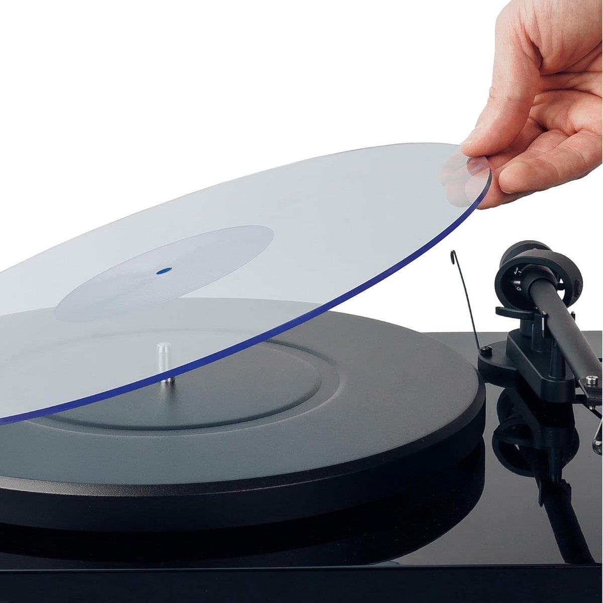Acryl Draaitafelmat Blauw - Universele LP Slipmat voor Betere Geluidskwaliteit