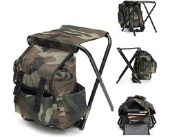 Waterdichte Opklapbare Campingstoel Rugzakstijl - Lichtgewicht Draagbare Zitplaats - Multi-Functionele Visstoel & Wandelstoel voor Outdoor Activiteiten