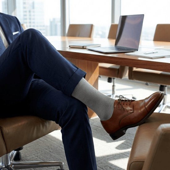 Hipperboo® 8 paires de Chaussettes en Bamboe - Taille 43-46 - Grijs - Chaussettes homme - Bas en Bamboe