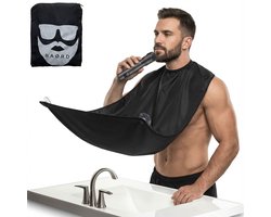 BAØRD Baardschort Met Zuignappen Zwart – Scheerschort - Kappersmantel - Beard Bib – Baard Schort – Kapmantel - Scheer Cape – Scheren Kado – Shaving Gift Vader Verjaardag - Trimmen Kados Voor Hem – Baardverzorging Cadeau Man – Tip Cadeautje Mannen