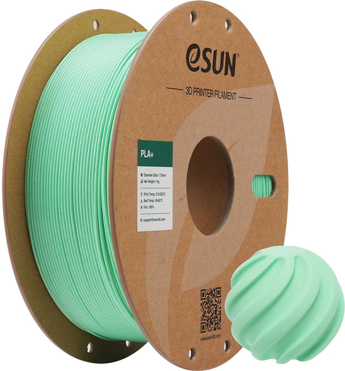eSun PLA+ Mint groen / Mint green 1 kg - 1.75mm - 3D printer filament