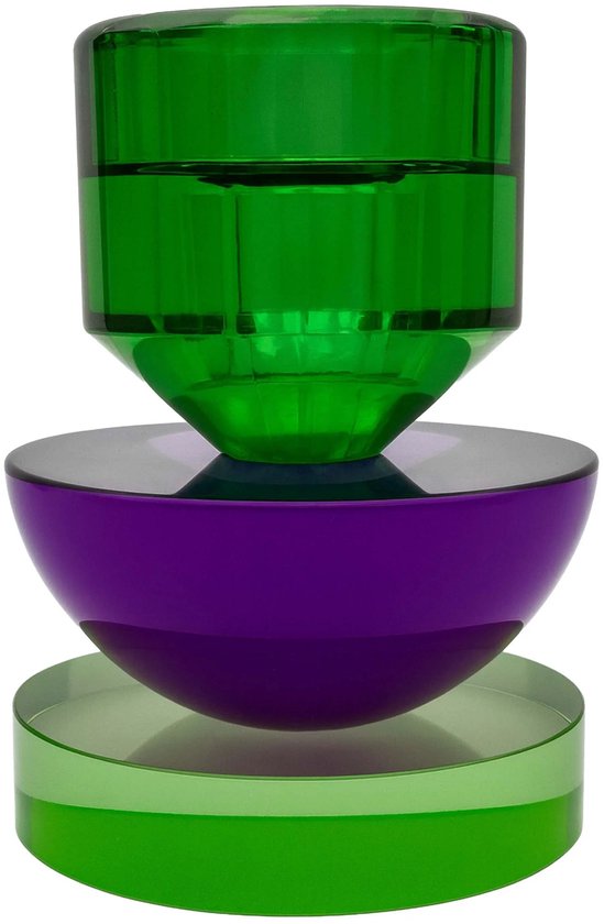 Colmore by Diga- Bougeoir pour vivre dans le luxe - Verre cristal multicolore 8x8x10cm