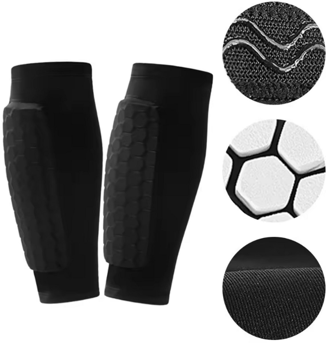 Zwarte scheenbeschermers - Scheenbeschermkousen - Zwart - 2 paar - Medium - Schenen beschermen - Sportsokken - CHPN
