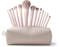 Ainy 14-delig Deluxe Make Up Kwasten set incl. etui - synthetische techniques penselen inclusief make up organizer tasje - cosmetic : foundation , concealer , oogschaduw | Real professional | cadeau voor vrouwen