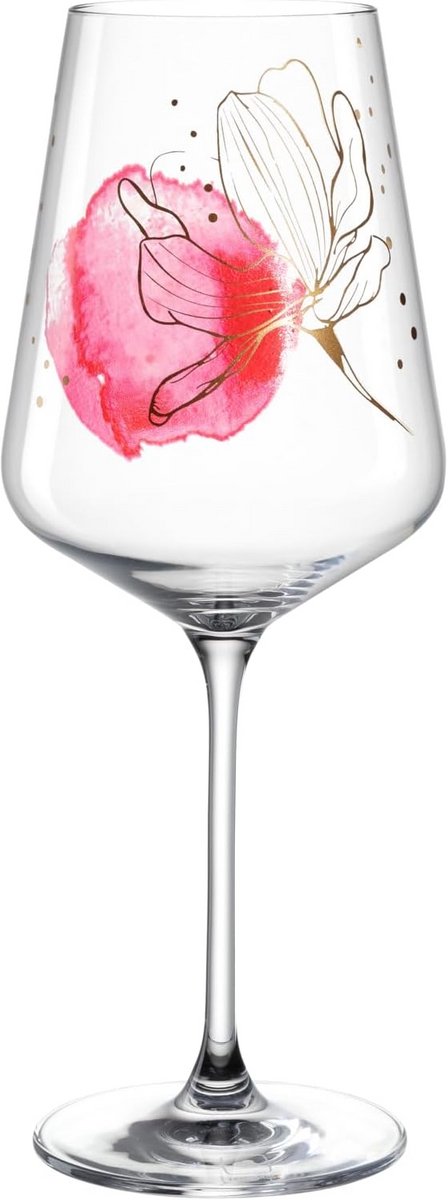 Groot Kristallen Aperitiefglas 560 ml met Bloemenprint - Vaatwasmachinebestendig
