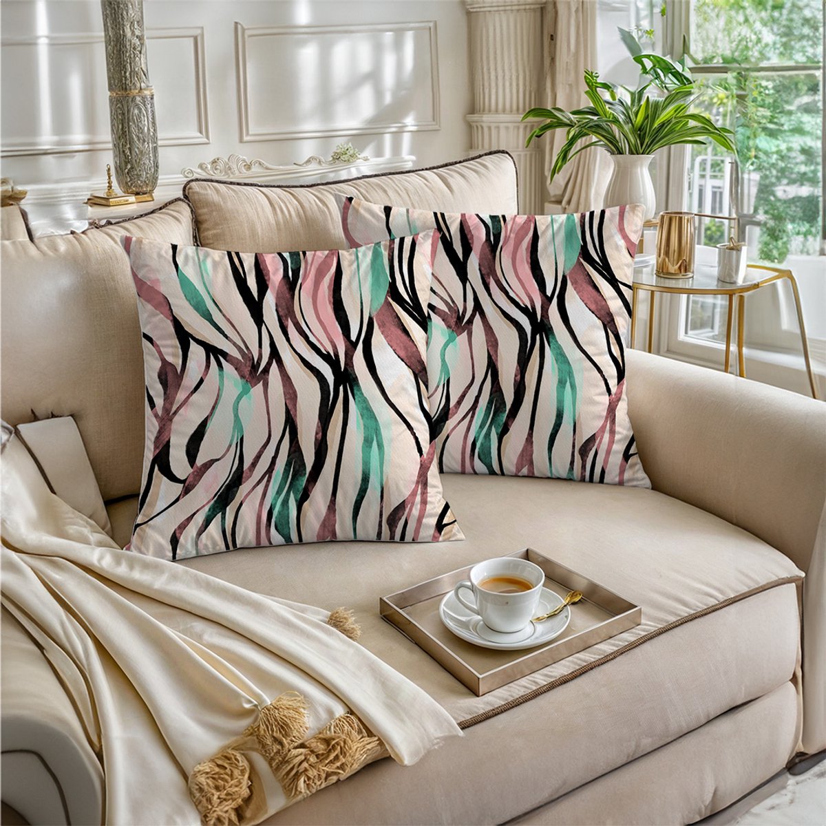 Boraboi Luxe Decoratieve Kussenhoezen set van 2 , Zachte Suède Touch- 30x50cm -(Kleurrijk) Kleurrijk,