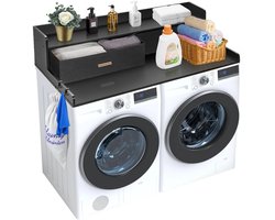 Milova Wasmachine- en droger aanrecht - Washok - Organizer - Aanrechtblad voor op wasmachine en droger - Hout