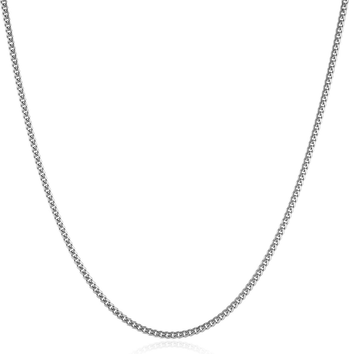 Cubaanse Heren Ketting Schakelketting Roestvrij Staal Zilver Kleur Diamant Geslepen Hiphop Stijl 40-76 cm